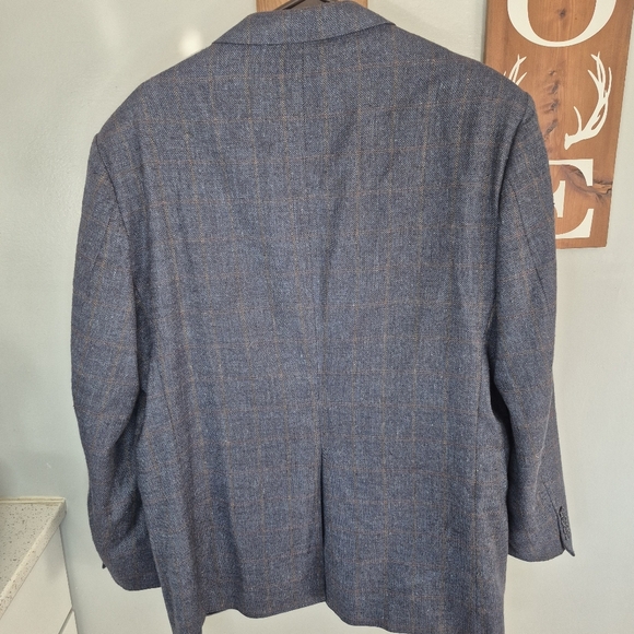 Stafford Blue Checkered Blazer - Picture 3 of 7